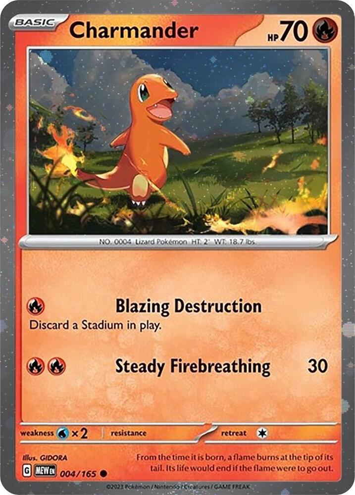 Charmander (Cosmos Holo) 004/165 card from SV: Scarlet & Violet Promo Cards