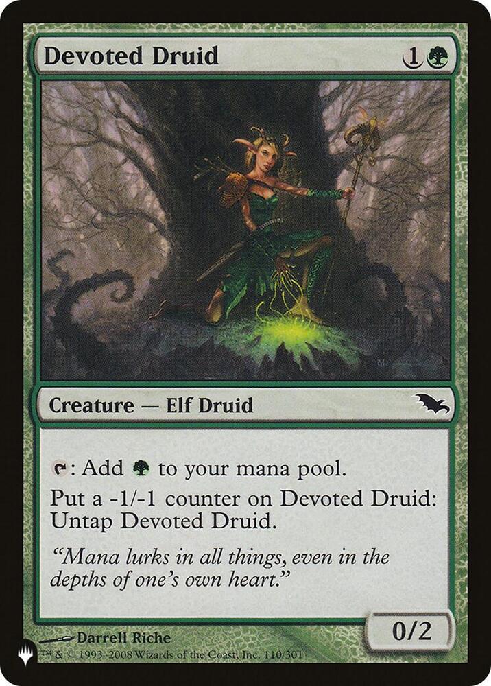 Devoted Druid (SHM) 110/301 card from The List Reprints