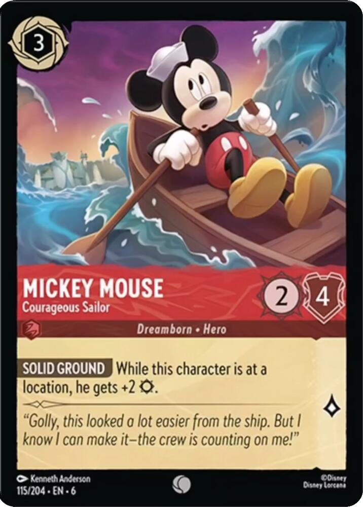 Mickey Mouse - Courageous Sailor 115/204 card from Azurite Sea