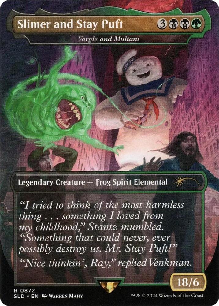 Slimer and Stay Puft - Yargle and Multani 872 card from Secret Lair Drop Series