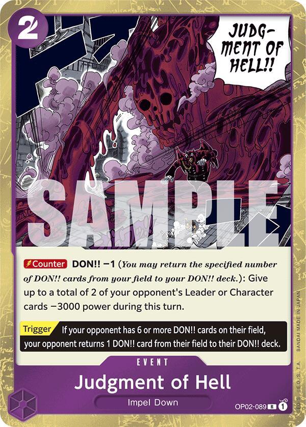 Judgment of Hell (Jolly Roger Foil) OP02-089 card from Premium Booster -The Best-