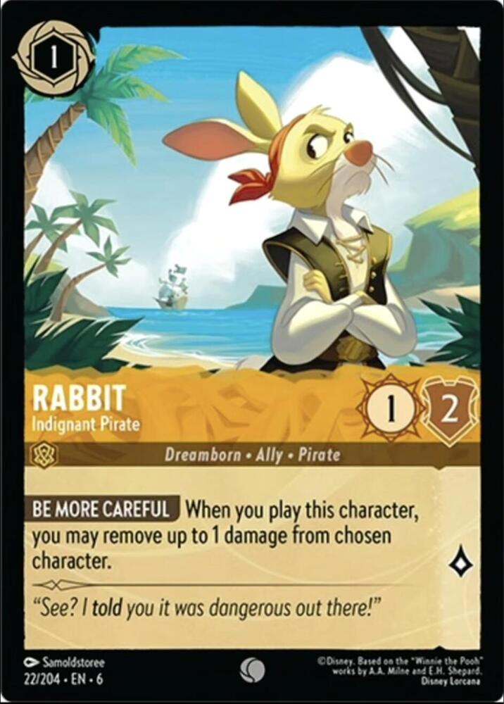 Rabbit - Indignant Pirate 22/204 card from Azurite Sea