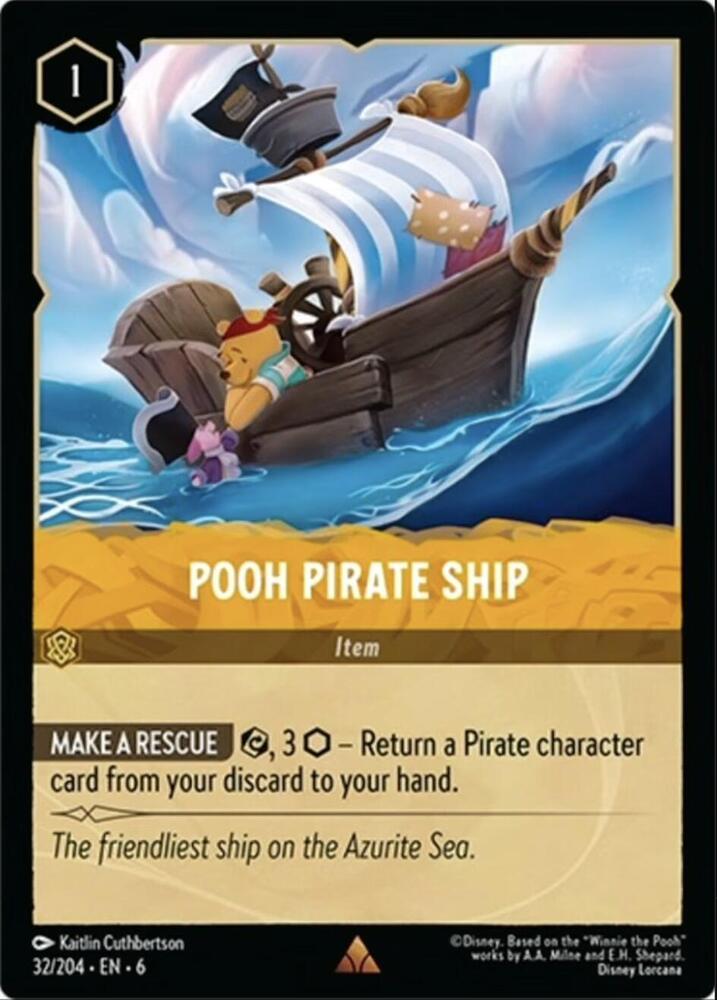 Pooh Pirate Ship 32/204 card from Azurite Sea