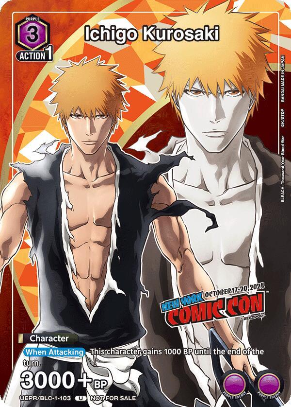 Ichigo Kurosaki (New York Comic Con 2024) UEPR/BLC-1-103 card from Union Arena Promotion Cards