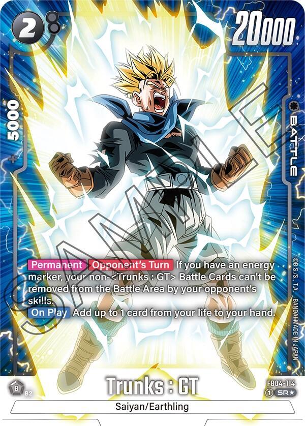 Trunks : GT (Alternate Art) FB04-114 card from Ultra Limit