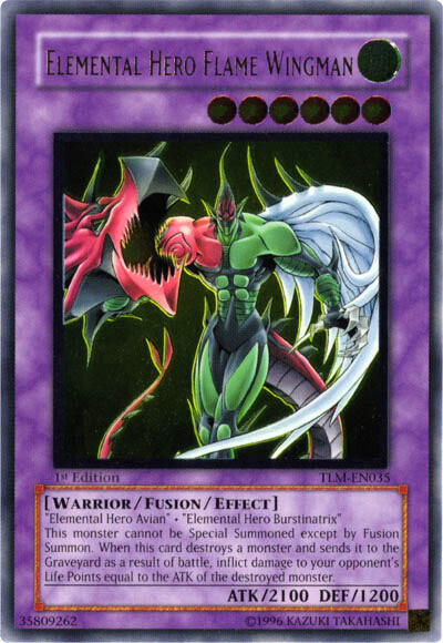 Elemental HERO Flame Wingman (UTR) TLM-EN035 card from The Lost Millennium