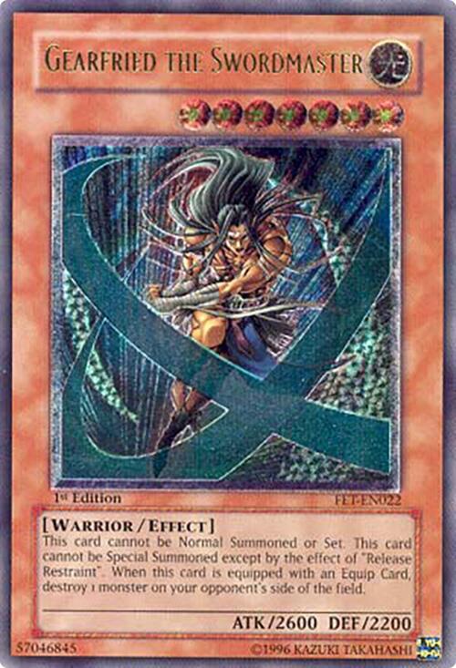 Gearfried the Swordmaster (UTR) FET-EN022 card from Flaming Eternity