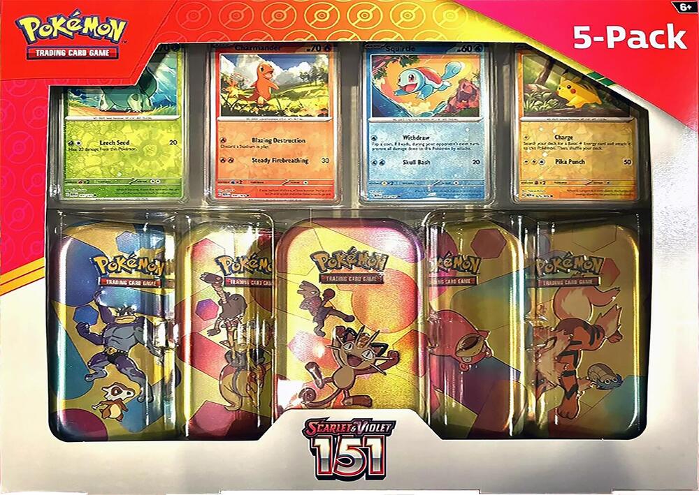 Costco Pokemon Scarlet & Violet 151 Mini Tin 5-pack (Meowth) card from Miscellaneous Cards & Products