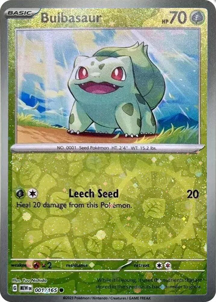 Bulbasaur (Reverse Cosmos Holo) (Costco Exclusive) 001/165 card from Miscellaneous Cards & Products