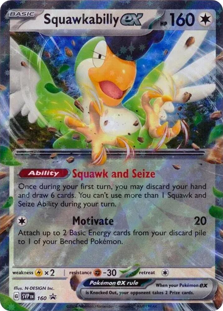 Squawkabilly ex 160 card from SV: Scarlet & Violet Promo Cards