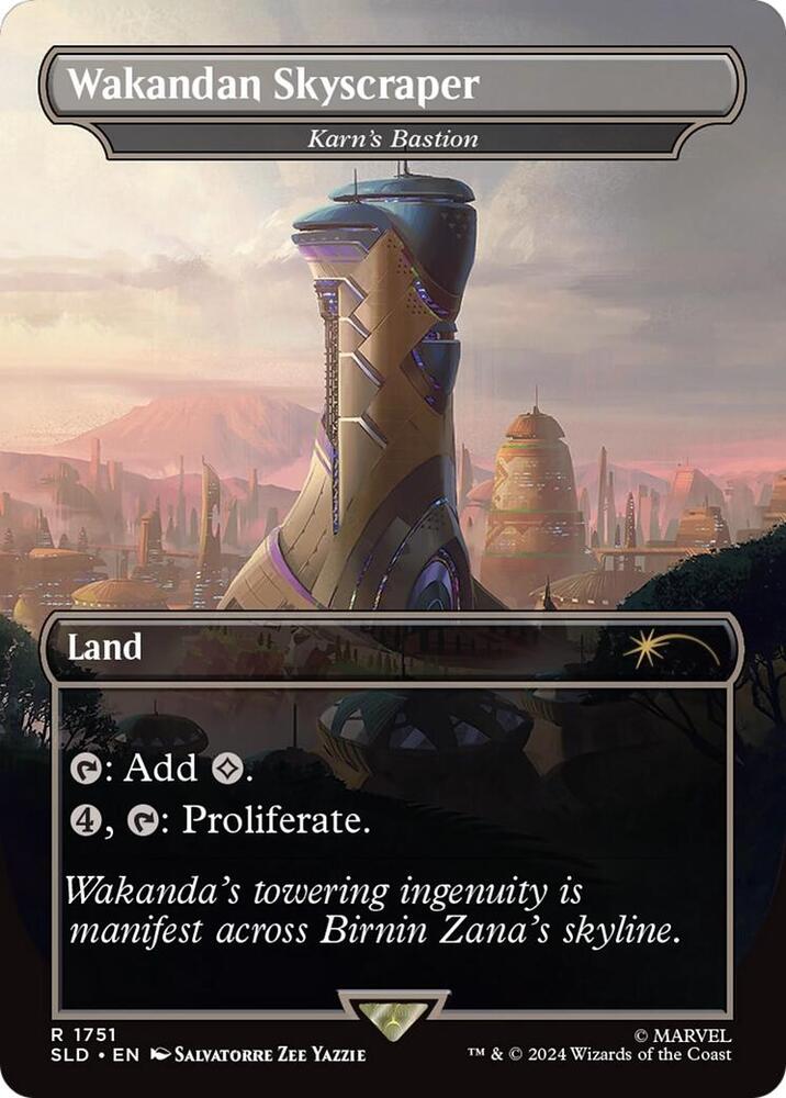 Wakandan Skyscraper - Karn's Bastion (Rainbow Foil) 1751 card from Secret Lair Drop Series