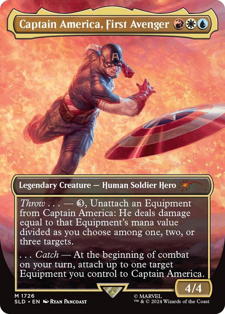 Captain America, First Avenger (Rainbow Foil) 1726 card from Secret Lair Drop Series