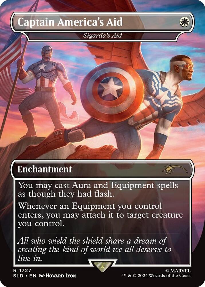 Captain America's Aid - Sigarda's Aid (Rainbow Foil) 1727 card from Secret Lair Drop Series