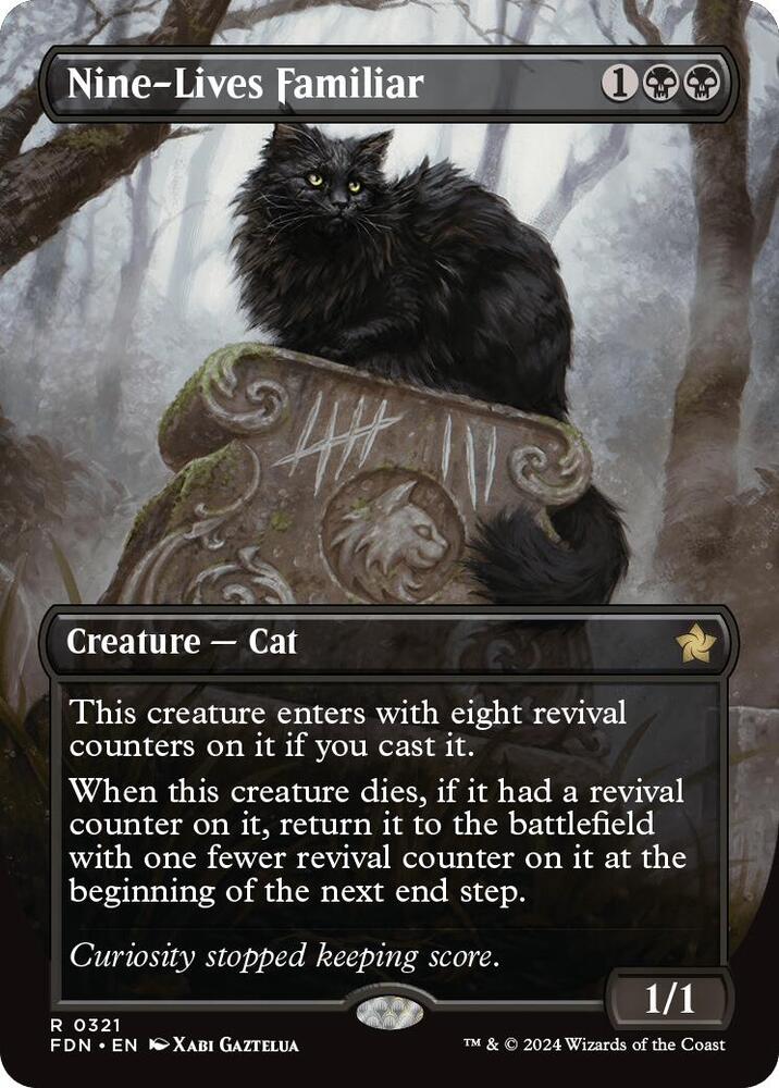 Nine-Lives Familiar (Borderless) 321 card from Foundations