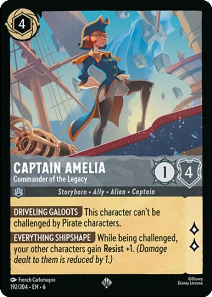 Captain Amelia - Commander of the Legacy 192/204 card from Azurite Sea