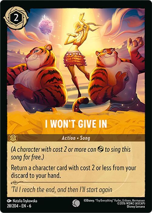I Won't Give In 28/204 card from Azurite Sea