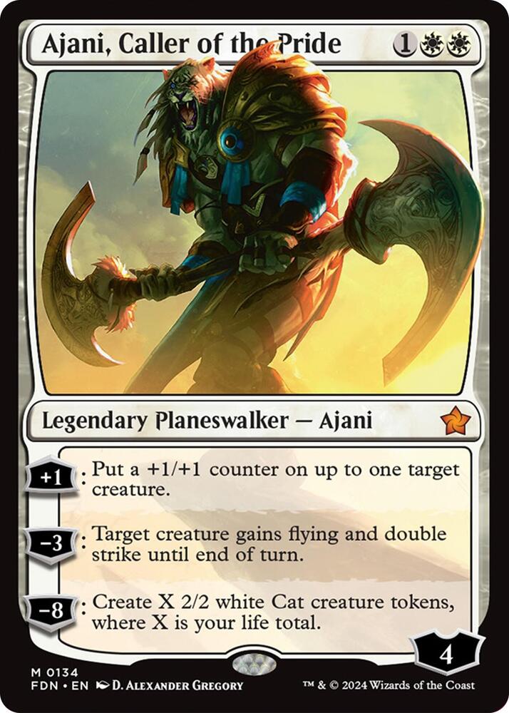 Ajani, Caller of the Pride 134 card from Foundations