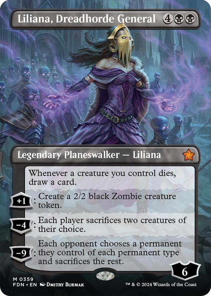 Liliana, Dreadhorde General (Borderless) 359 card from Foundations