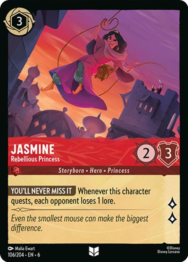 Jasmine - Rebellious Princess 106/204 card from Azurite Sea