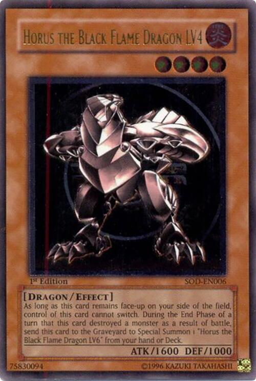 Horus The Black Flame Dragon LV4 (UTR) SOD-EN006 card from Soul of the Duelist