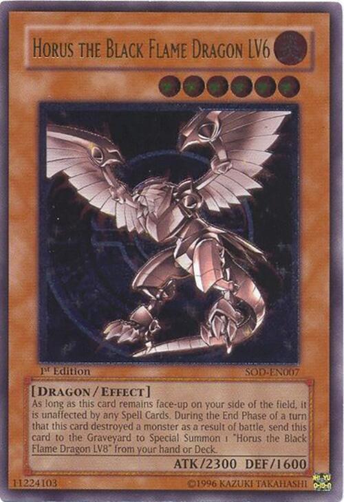 Horus the Black Flame Dragon LV6 (UTR) SOD-EN007 card from Soul of the Duelist