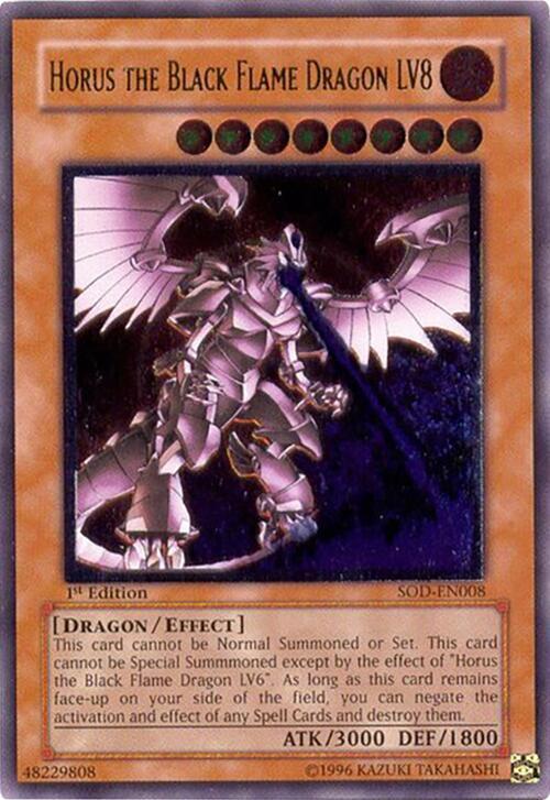 Horus the Black Flame Dragon LV8 (UTR) SOD-EN008 card from Soul of the Duelist