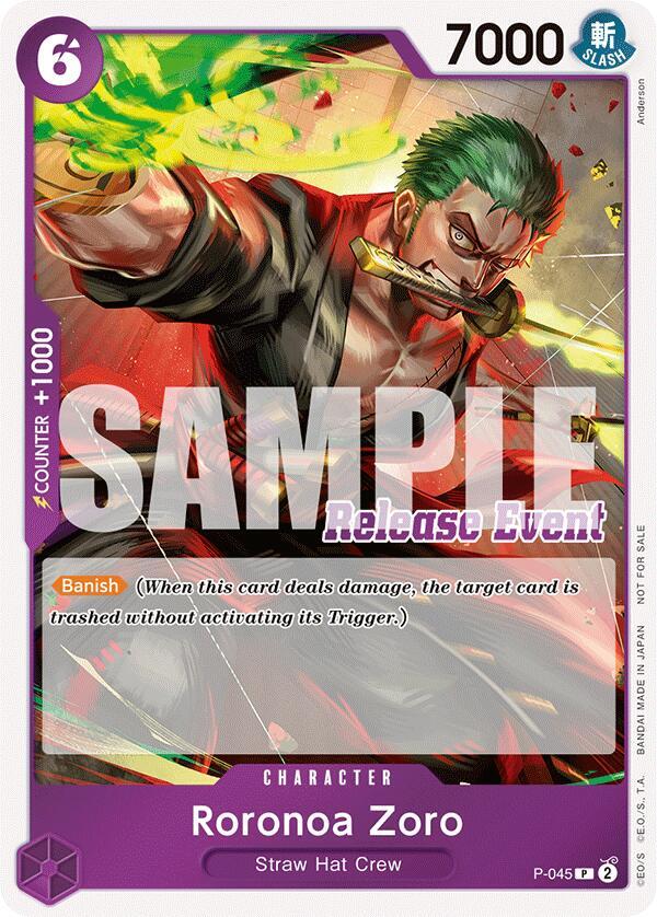 Roronoa Zoro (ST15 - ST20 Release Event Winner Pack) P-045 card from One Piece Promotion Cards
