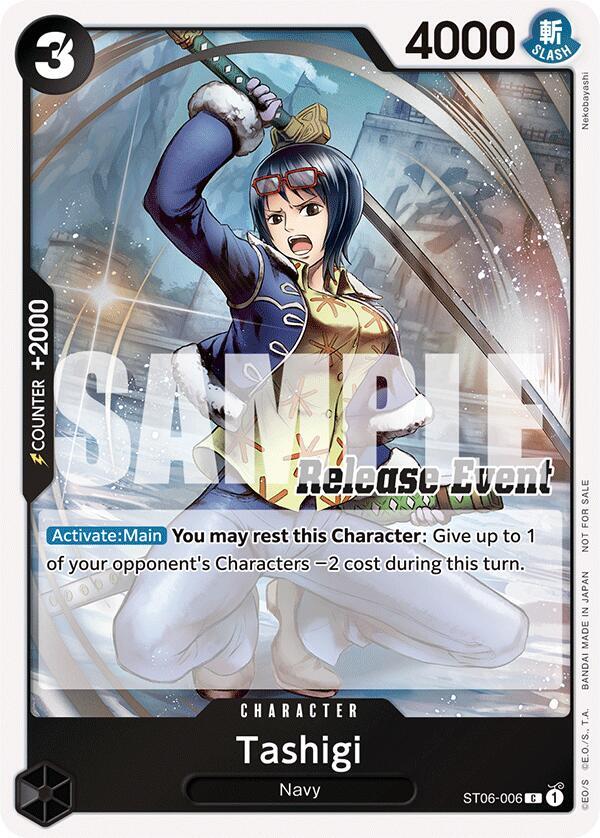 Tashigi (ST15 - ST20 Release Event Winner Pack) ST06-006 card from One Piece Promotion Cards