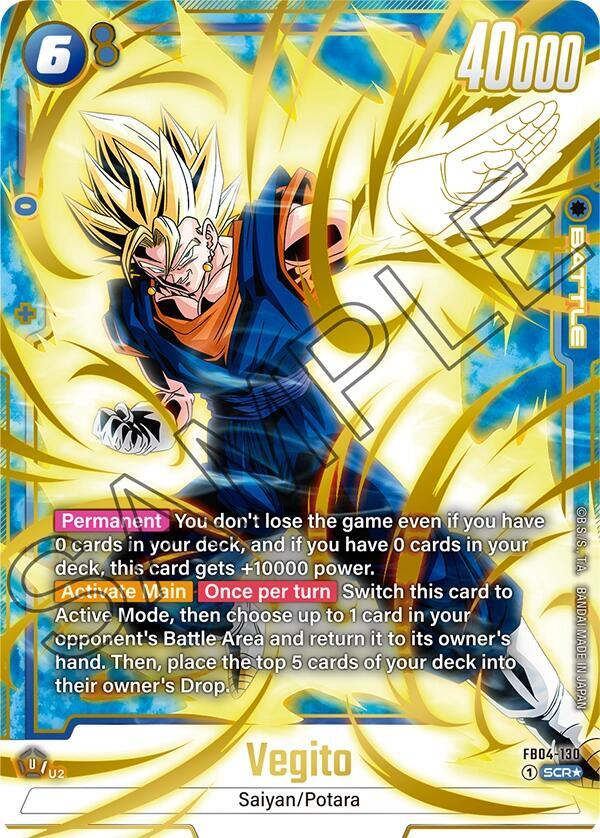 Vegito (Alternate Art) FB04-130 card from Ultra Limit