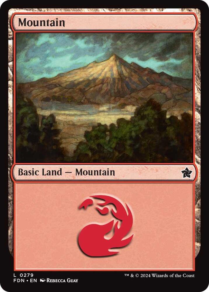 Mountain 279 card from Foundations