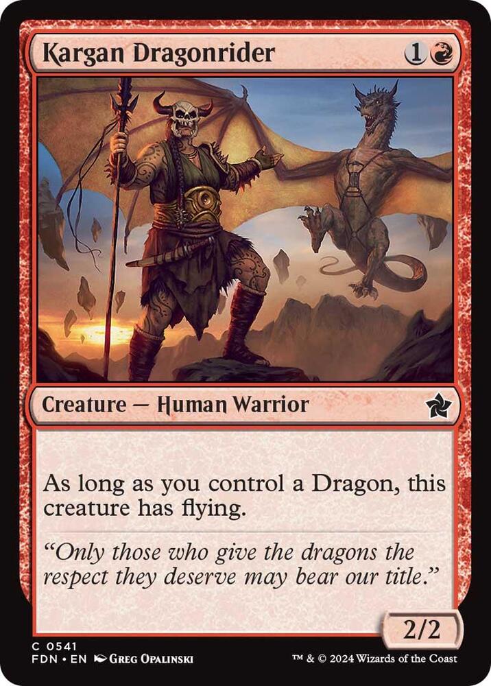 Kargan Dragonrider 541 card from Foundations