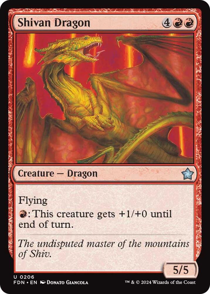 Shivan Dragon 206 card from Foundations