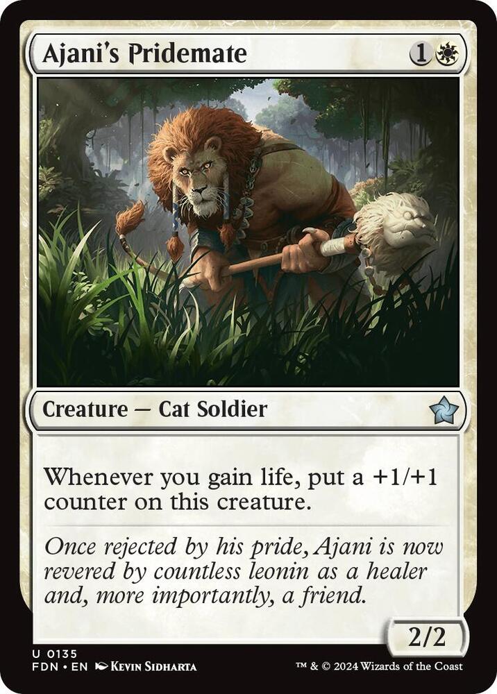 Ajani's Pridemate 135 card from Foundations