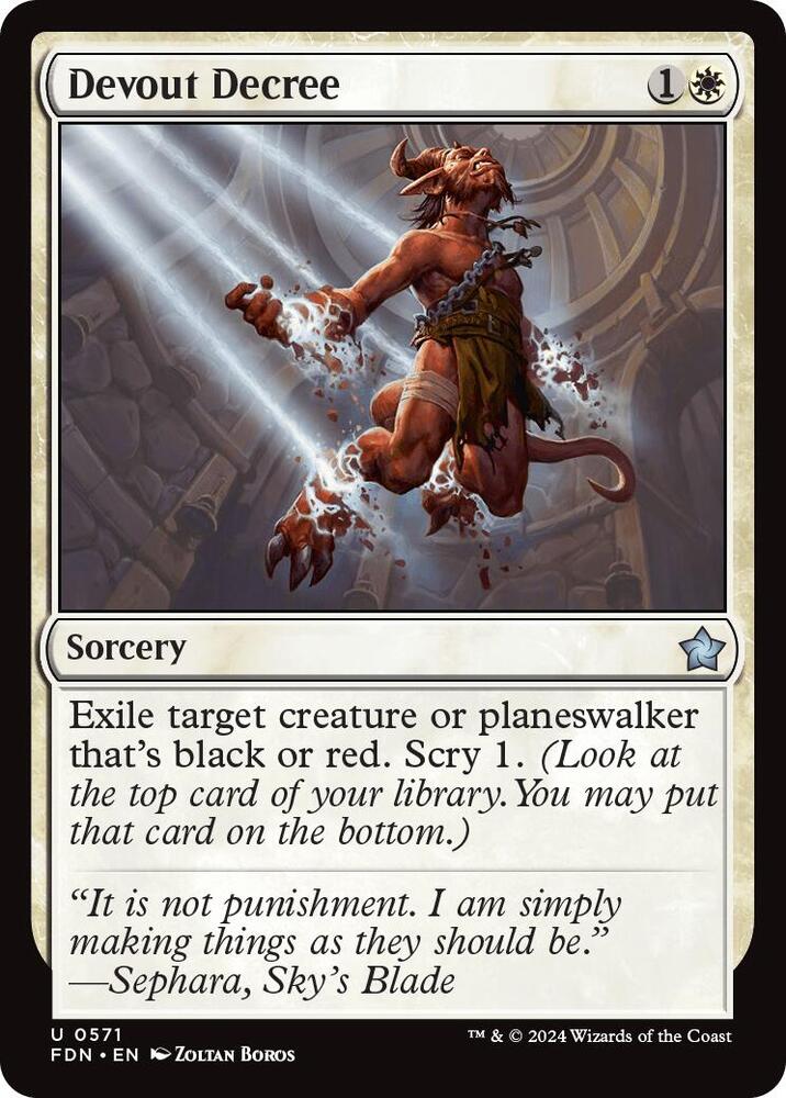 Devout Decree 571 card from Foundations