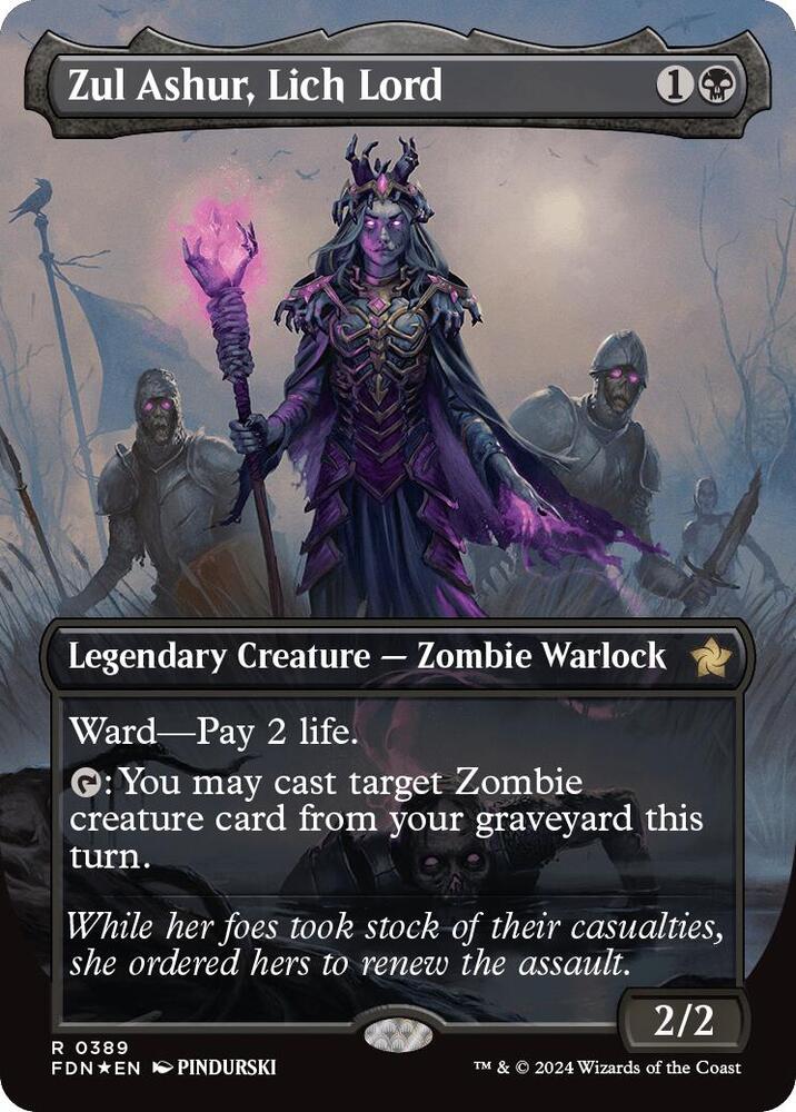 Zul Ashur, Lich Lord (Borderless) (Mana Foil) 389 card from Foundations