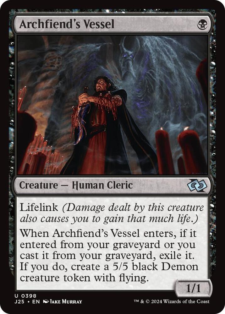 Archfiend's Vessel 398 card from Foundations Jumpstart