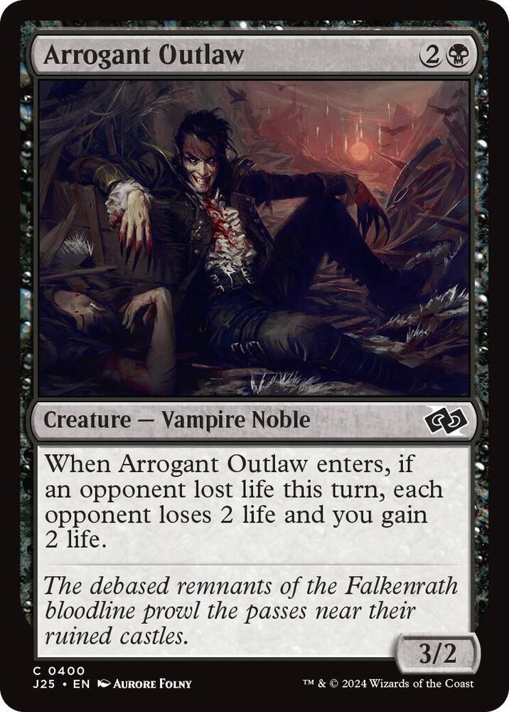 Arrogant Outlaw 400 card from Foundations Jumpstart