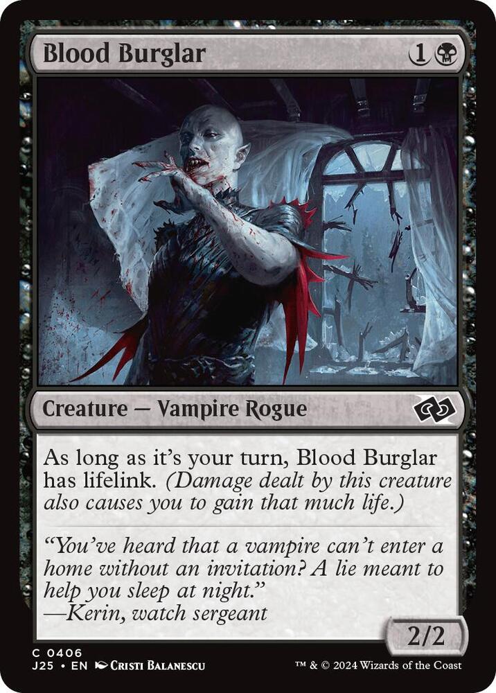 Blood Burglar 406 card from Foundations Jumpstart