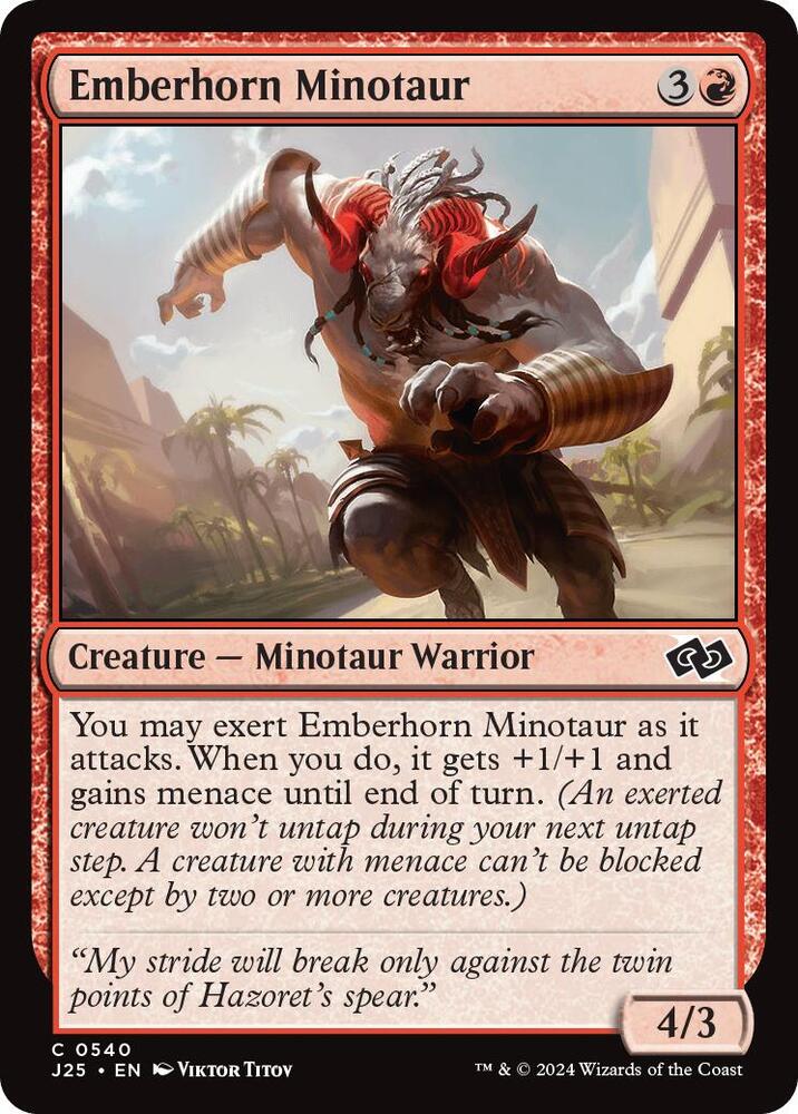 Emberhorn Minotaur 540 card from Foundations Jumpstart
