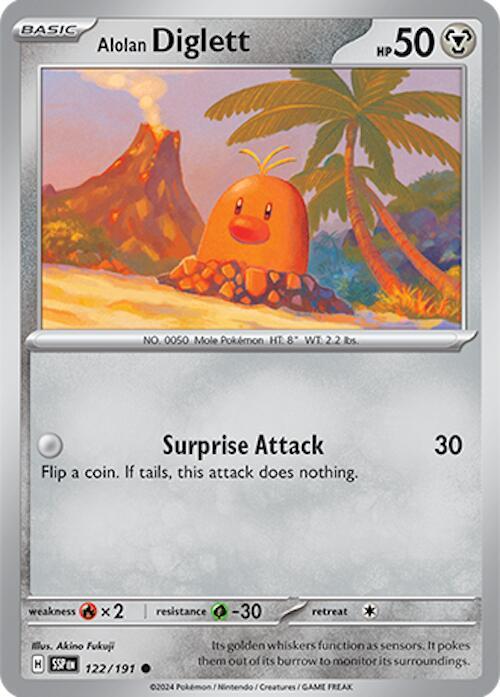 Alolan Diglett 122/191 card from SV08: Surging Sparks