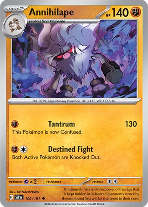 Annihilape 100/191 card from SV08: Surging Sparks