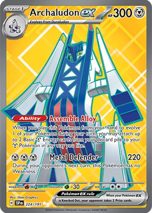 Archaludon ex 224/191 card from SV08: Surging Sparks