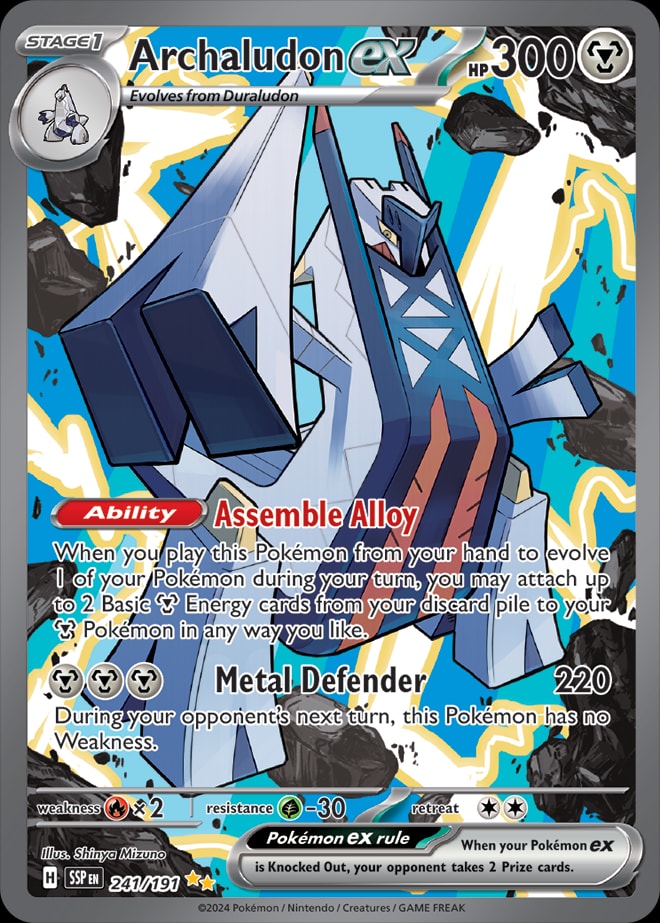 Archaludon ex 241/191 card from SV08: Surging Sparks