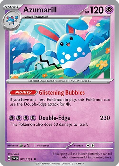 Azumarill 074/191 card from SV08: Surging Sparks