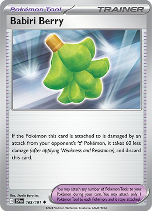 Babiri Berry 163/191 card from SV08: Surging Sparks