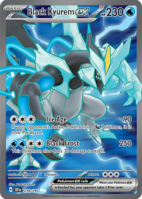 Black Kyurem ex 218/191 card from SV08: Surging Sparks