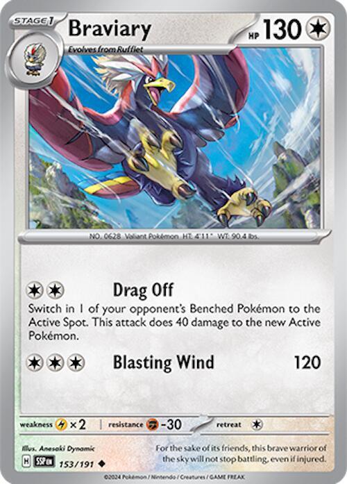 Braviary 153/191 card from SV08: Surging Sparks