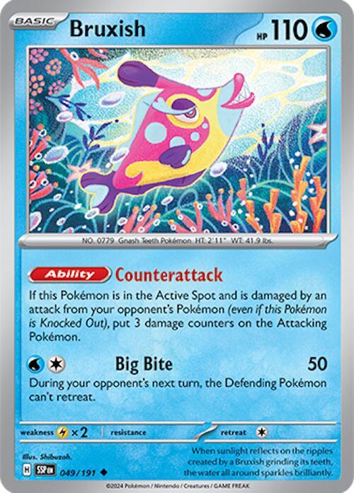 Bruxish 049/191 card from SV08: Surging Sparks