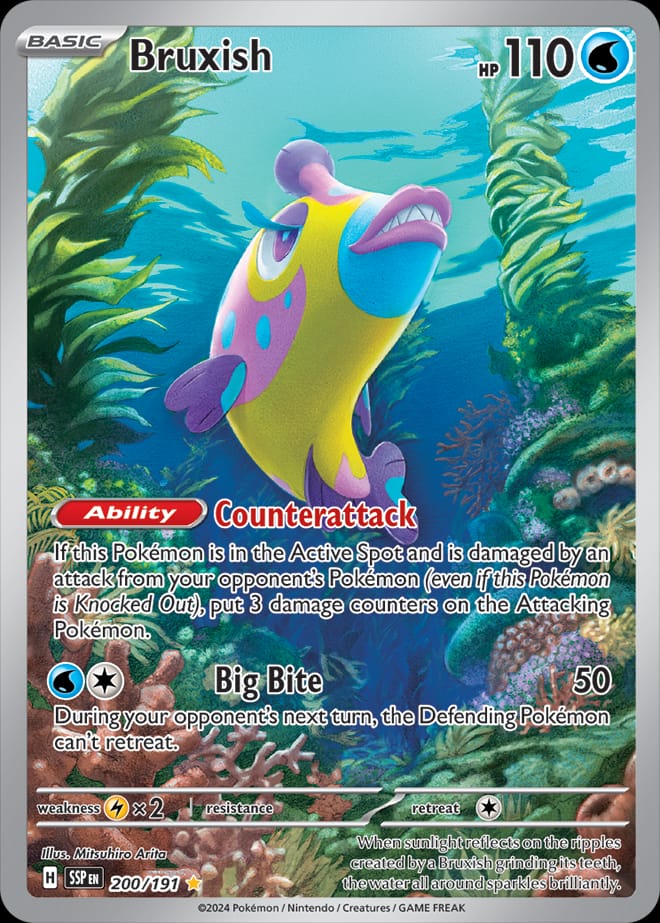 Bruxish 200/191 card from SV08: Surging Sparks