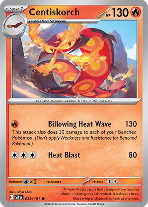 Centiskorch 028/191 card from SV08: Surging Sparks